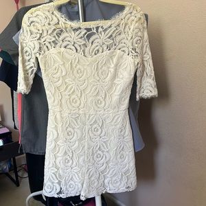 BCBGeneration white lace romper